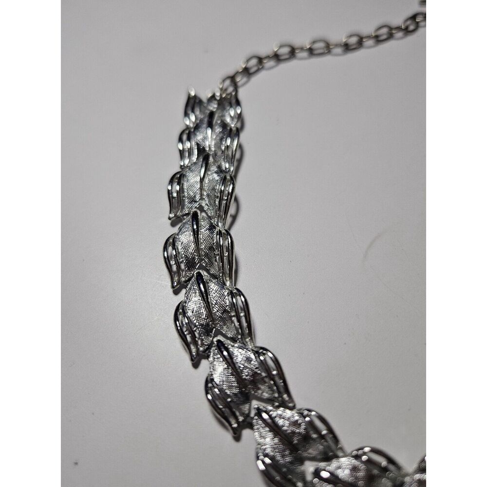 Art Arthur Pepper silver tone vintage necklace 14-16"